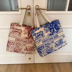 Christian Dior Beauty Dioriviera Red & Cream Tote Bag